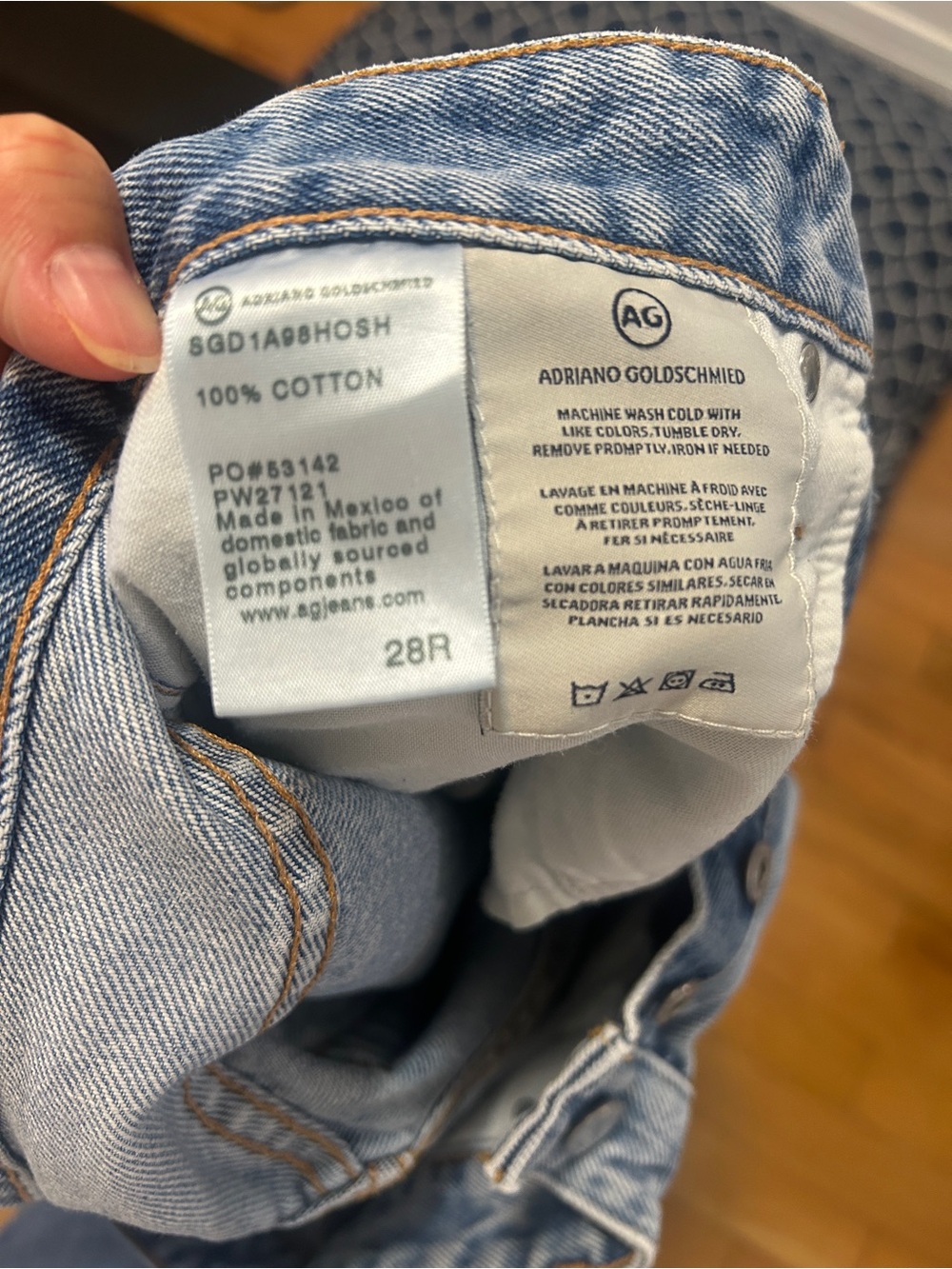 AG Adriano Goldschmied Light Blue Straight Leg Jeans